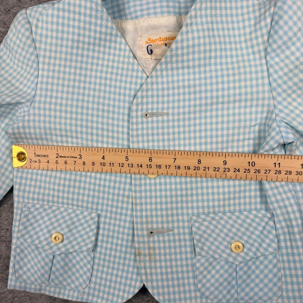 Good Lad Sportswear Blazer Boys Size 2T Blue Gingham Vintage Check Jacket‎